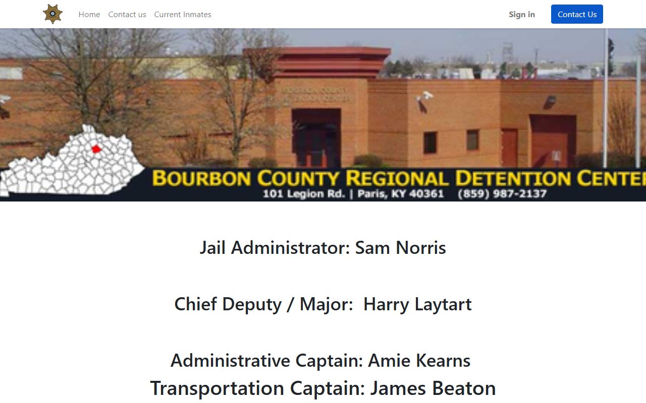 Nicholas County inmate records Bourbon County Regional Jail staff page