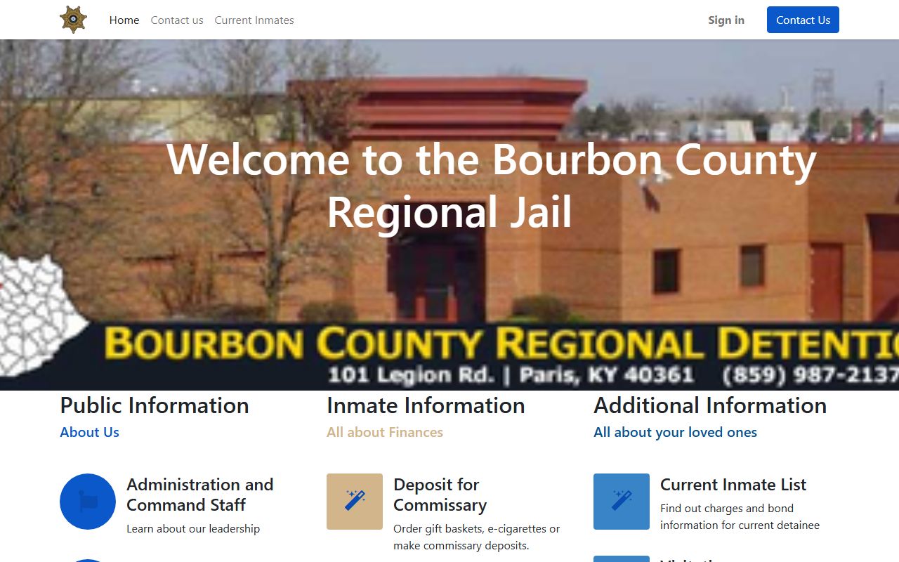 Nicholas County inmate records Bourbon County Regional Jail homepage