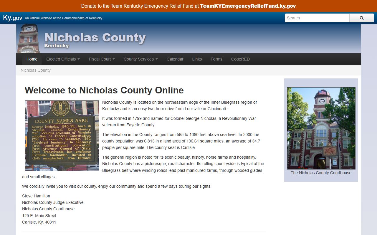 Nicholas County court records official county homepage